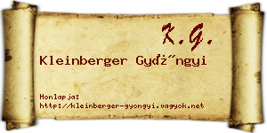 Kleinberger Gyöngyi névjegykártya